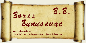 Boris Bunuševac vizit kartica